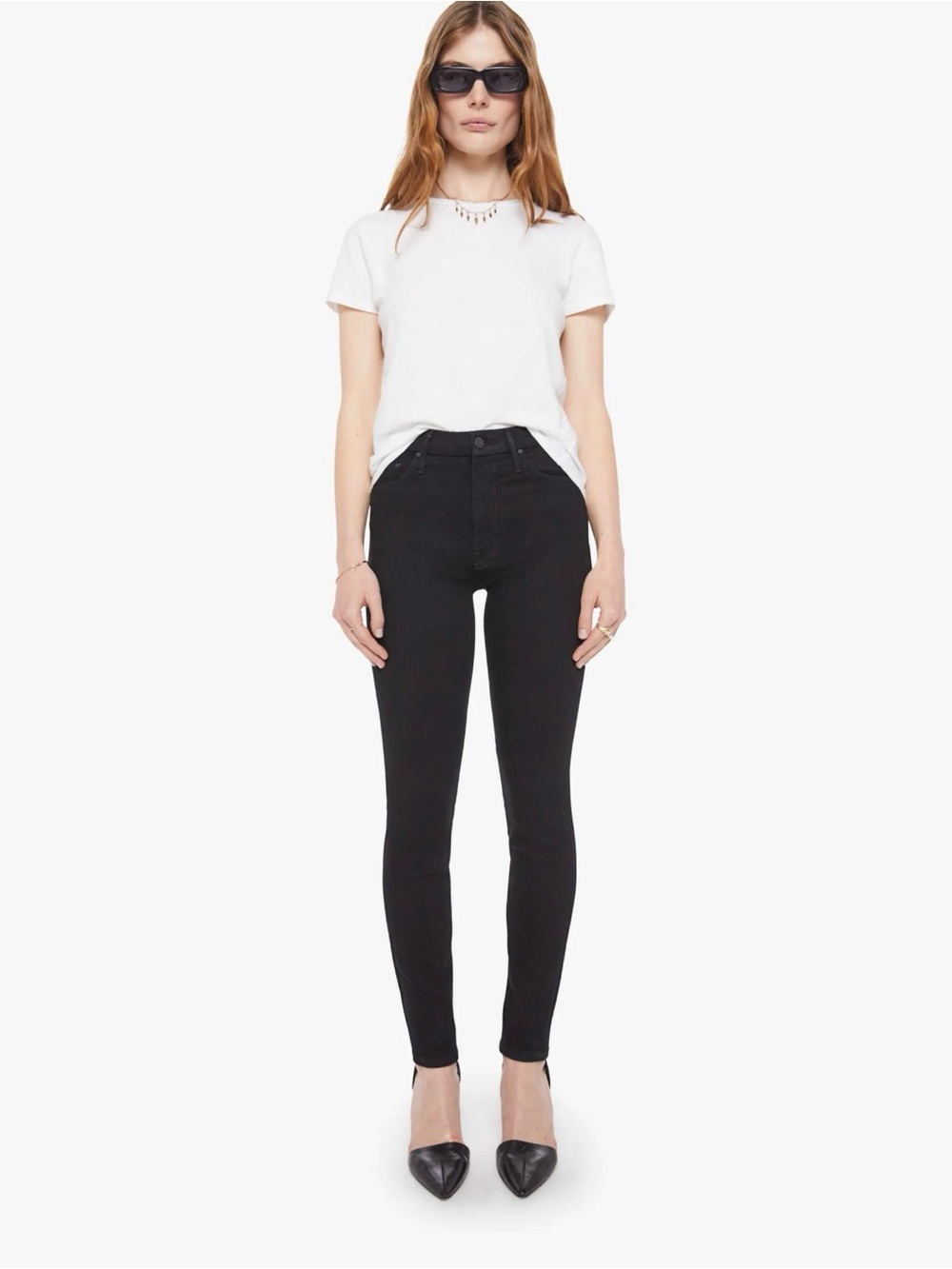 MOTHER Black High-Rise Skinny Jeans